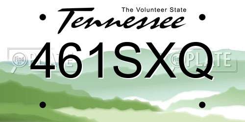 461SXQ Tennessee License Plate