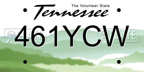 461YCW Tennessee License Plate