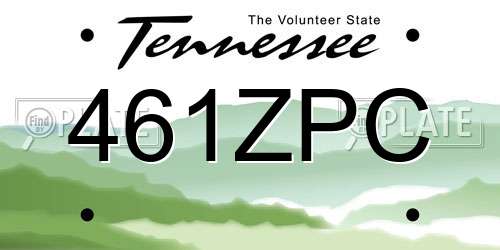 461ZPC Tennessee License Plate
