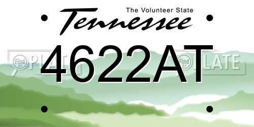 4622AT Tennessee License Plate