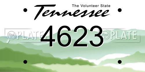 4623 Tennessee License Plate