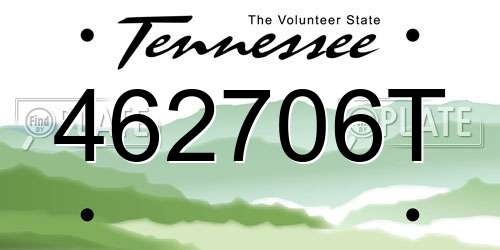 462706T Tennessee License Plate
