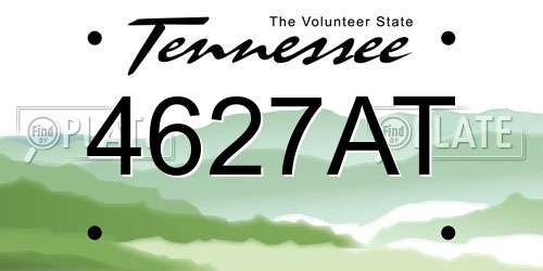 4627AT Tennessee License Plate
