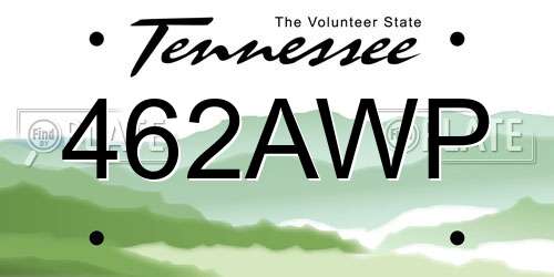 462AWP Tennessee License Plate