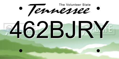 462BJRY Tennessee License Plate