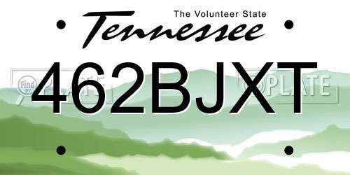 462BJXT Tennessee License Plate