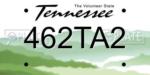 462TA2 Tennessee License Plate
