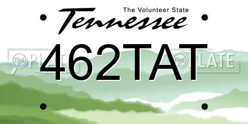 462TAT Tennessee License Plate