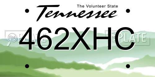 462XHC Tennessee License Plate