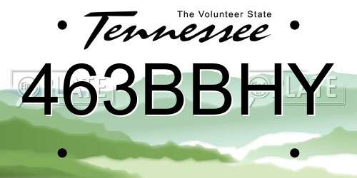 463BBHY Tennessee License Plate