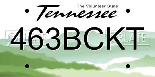 463BCKT Tennessee License Plate
