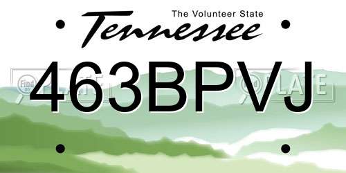463BPVJ Tennessee License Plate