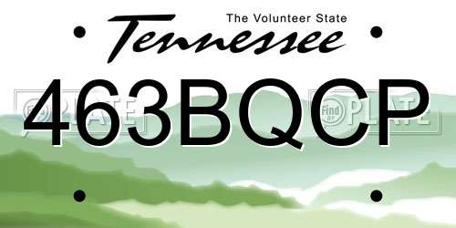 463BQCP Tennessee License Plate