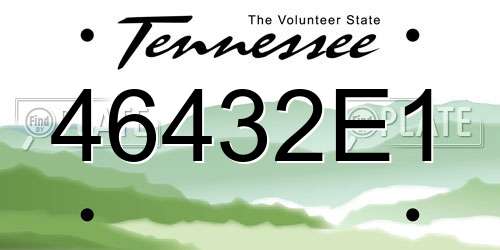46432E1 Tennessee License Plate