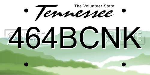 464BCNK Tennessee License Plate