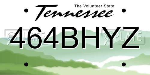 464BHYZ Tennessee License Plate