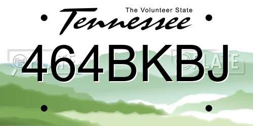 464BKBJ Tennessee License Plate