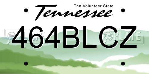 464BLCZ Tennessee License Plate
