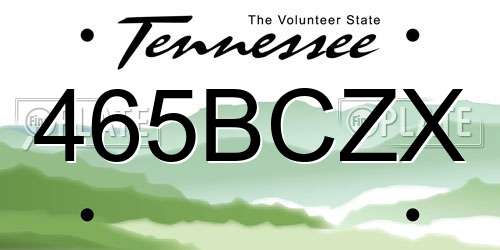 465BCZX Tennessee License Plate