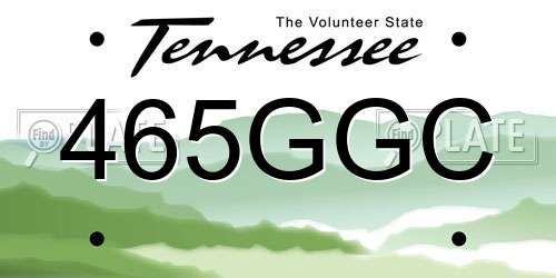 465GGC Tennessee License Plate