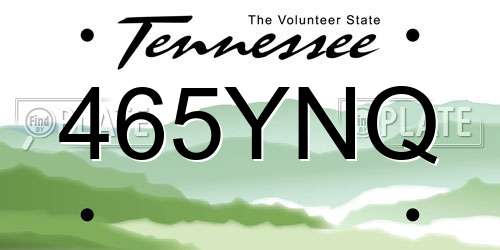 465YNQ Tennessee License Plate