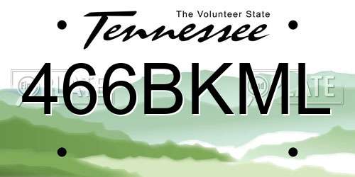 466BKML Tennessee License Plate