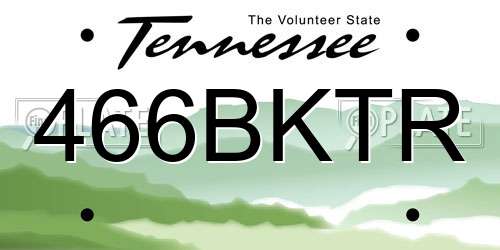 466BKTR Tennessee License Plate