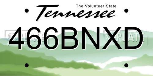 466BNXD Tennessee License Plate