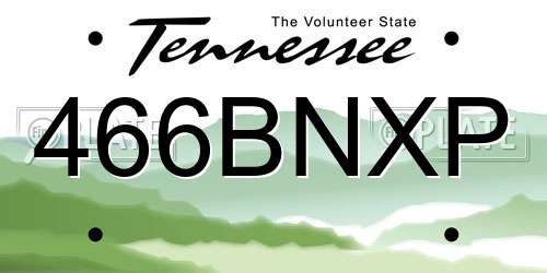 466BNXP Tennessee License Plate