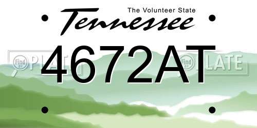 4672AT Tennessee License Plate