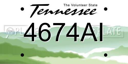 4674AI Tennessee License Plate