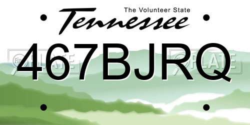 467BJRQ Tennessee License Plate