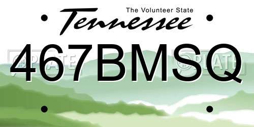 467BMSQ Tennessee License Plate