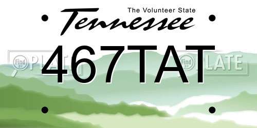 467TAT Tennessee License Plate