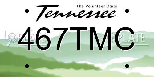 467TMC Tennessee License Plate