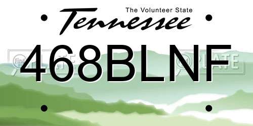 468BLNF Tennessee License Plate