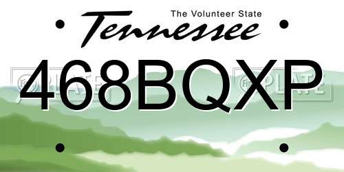 468BQXP Tennessee License Plate