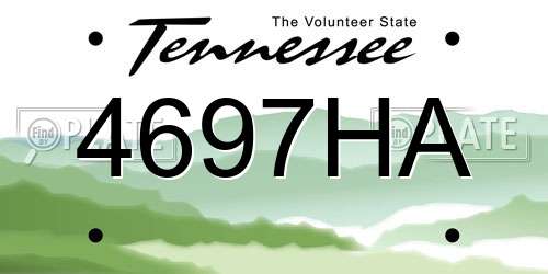 4697HA Tennessee License Plate