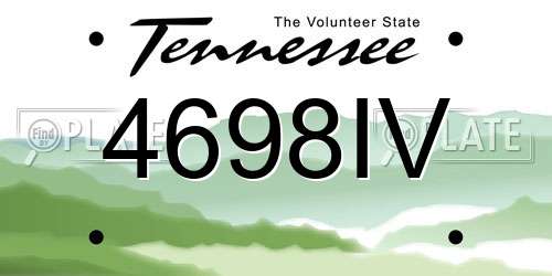 4698IV Tennessee License Plate