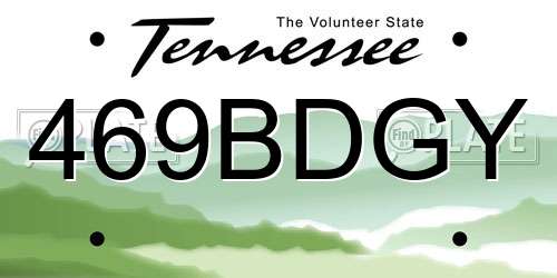 469BDGY Tennessee License Plate