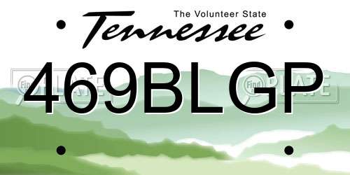 469BLGP Tennessee License Plate