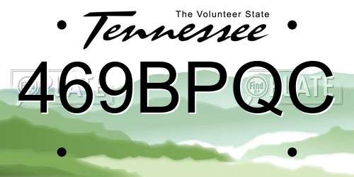 469BPQC Tennessee License Plate