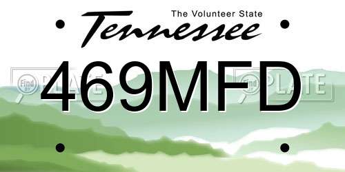469MFD Tennessee License Plate