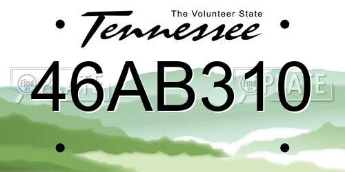 46AB310 Tennessee License Plate