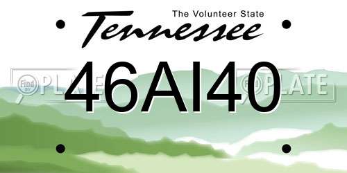46AI40 Tennessee License Plate