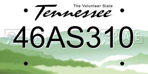 46AS310 Tennessee License Plate