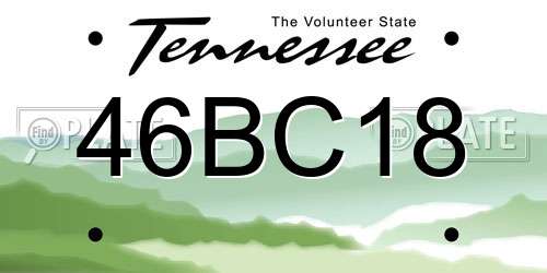 46BC18 Tennessee License Plate