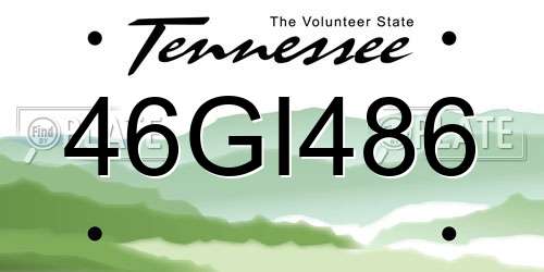 46GI486 Tennessee License Plate