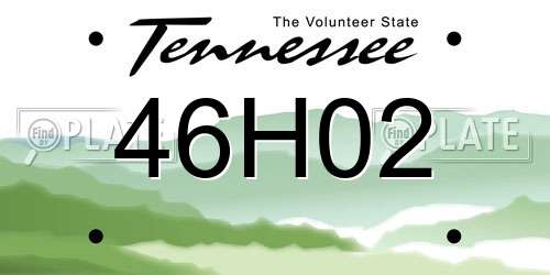 46H02 Tennessee License Plate