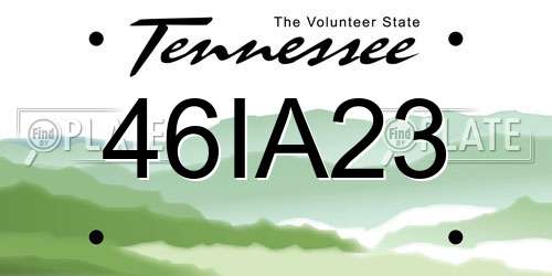 46IA23 Tennessee License Plate